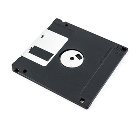 black diskette isolated on white background