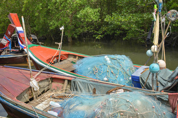 Thai fishing boat in fisherman village