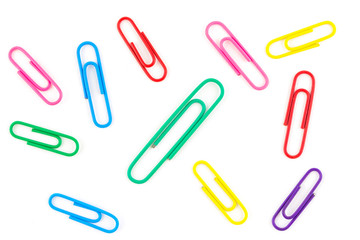 paperclips isolated on white background