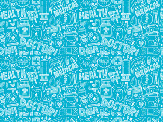 seamless doodle medical pattern