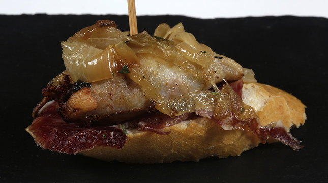skewer caramelized chipiron