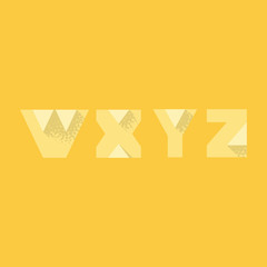 W X Y Z - Modern Transparent Alphabet with Noise Shadow