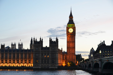 Fototapeta na wymiar Big Ben and Houses of parliament in London