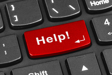 Computer notebook keyboard with Help key
