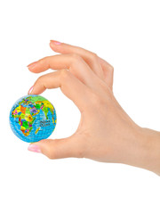 Hand with globe