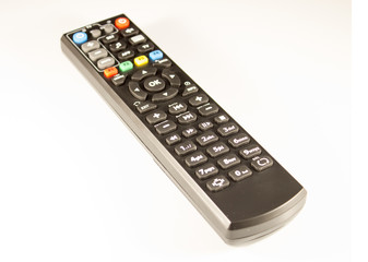 Uneversal remote control on white background