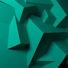 Abstract background with overlapping green cubes