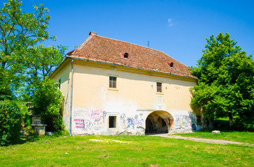 Fototapeta na wymiar Old abandoned medieval building