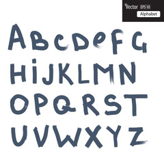 Handwritten calligraphic watercolor alphabet