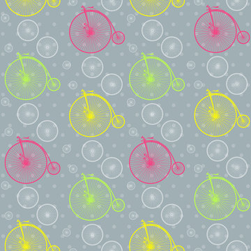 Vintage bicycle seamless pattern