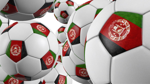 Afghanistan soccer balls background