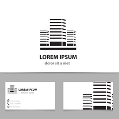 Abstract vector logo design template with business card