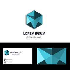 Fototapeta premium Abstract vector logo design template with business card