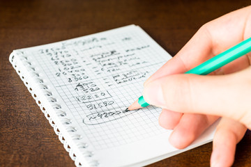 Write information in the notebook