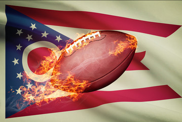 American football ball with flag series - Ohio