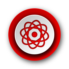 Naklejka premium atom red modern web icon on white background