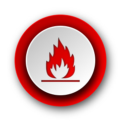 flame red modern web icon on white background