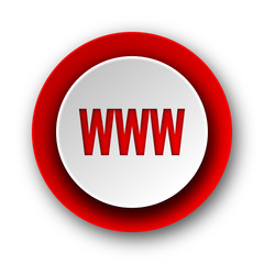 www red modern web icon on white background