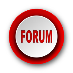 forum red modern web icon on white background