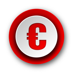 Fototapeta premium euro red modern web icon on white background