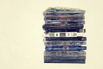 Filtered picture of retro cassette tapes