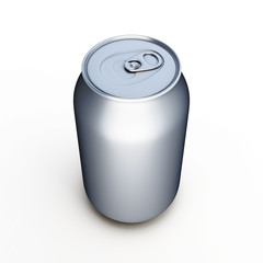 Aluminum beer can isolated over white