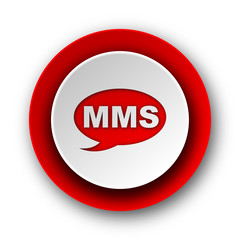 mms red modern web icon on white background