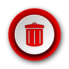recycle red modern web icon on white background