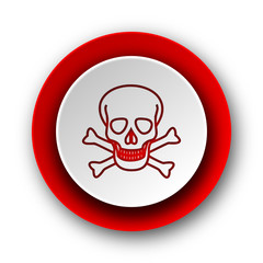 skull red modern web icon on white background