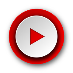 play red modern web icon on white background