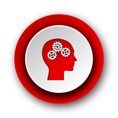 head red modern web icon on white background