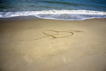 Love Symbol at the beach