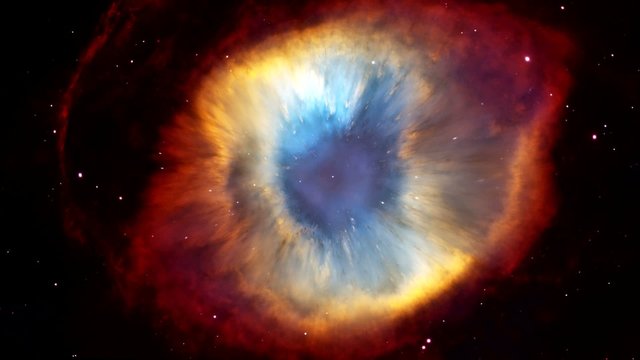 Whirling eye-galaxy in outer space