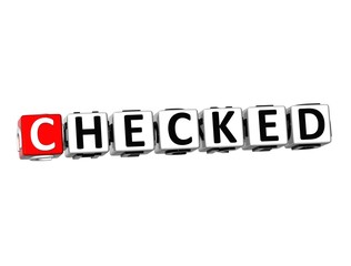 3D Word Checked on white background
