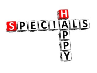 3D Crossword Specials Happy on white background