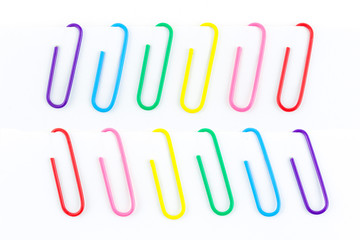 paperclips isolated on white background
