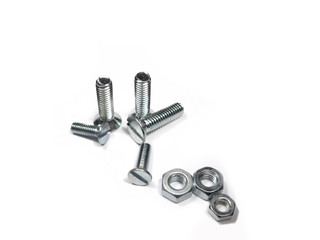 Screw close up, isolated in white