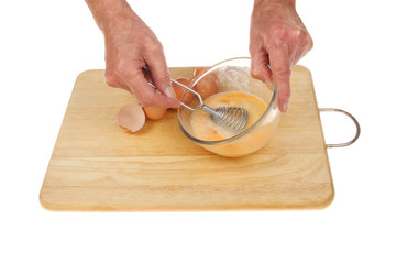 Beating eggs