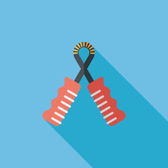 Skipping rope flat icon with long shadow, eps10