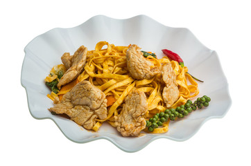 Fried noodles with pork