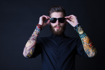 dhipster portrait with black backround