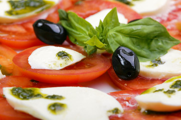 Tomatoes and mozzarella