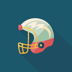 american football helmet flat icon with long shadow,eps10