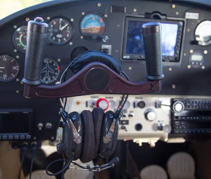 control panel in a plane