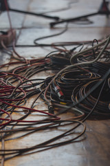cables on a concert stage