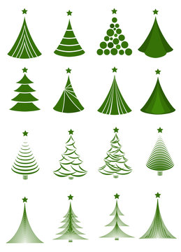 Set of Christmas tree designs