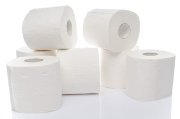 Rolls of toilet paper