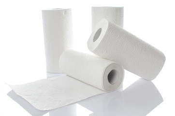 Composition with paper towel rolls