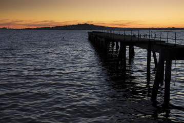 Sunset at La Rambla, in Montevideo