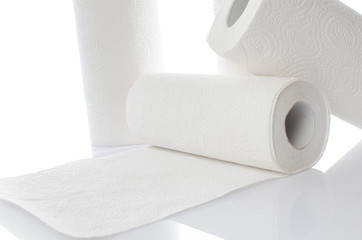 Composition with paper towel rolls